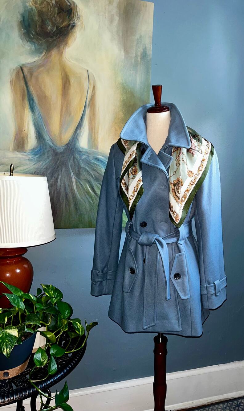 NWOT Calvin Klein Size M Double Breasted Peacoat in blue